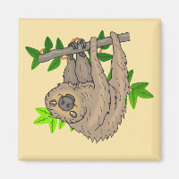 Drawing of a Sloth Hanging Upside Down