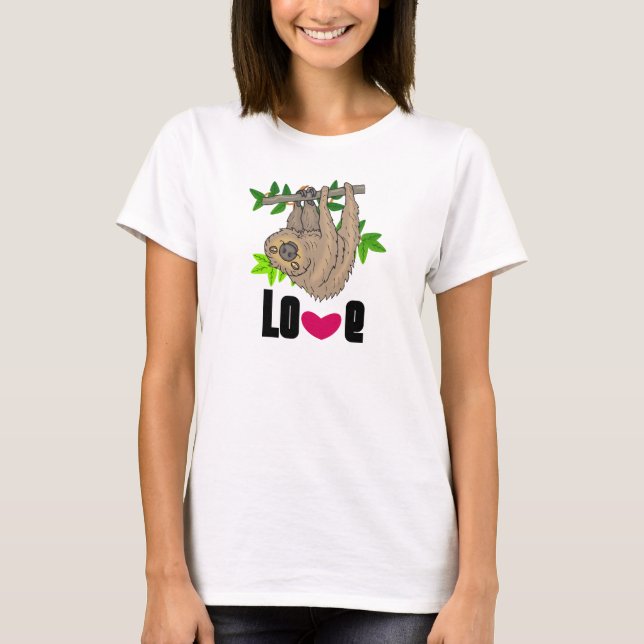 Drawing of a Sloth Hanging Upside Down T-Shirt (Front)