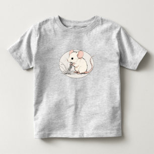 Drawing of a White Mouse nibbling Wheat Grains Toddler T-shirt