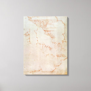 Drawing of architectural details canvas print