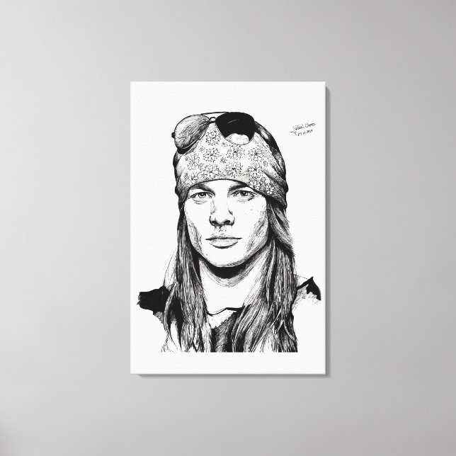 Drawing of Axl Rose Canvas Print (Front)