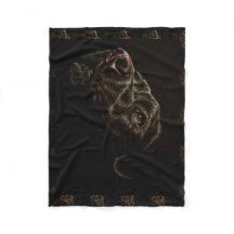 Drawing of Black Dog on Blanket