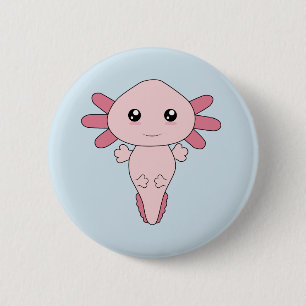 Drawing Of Cool Pink Axolotl 2 Inch Round Button