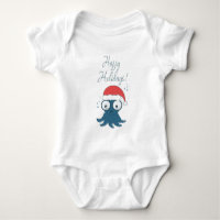 drawing of cute cartoon blue octopus 