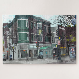 Drawing of Downtown Madison, Wisconsin Jigsaw Puzzle