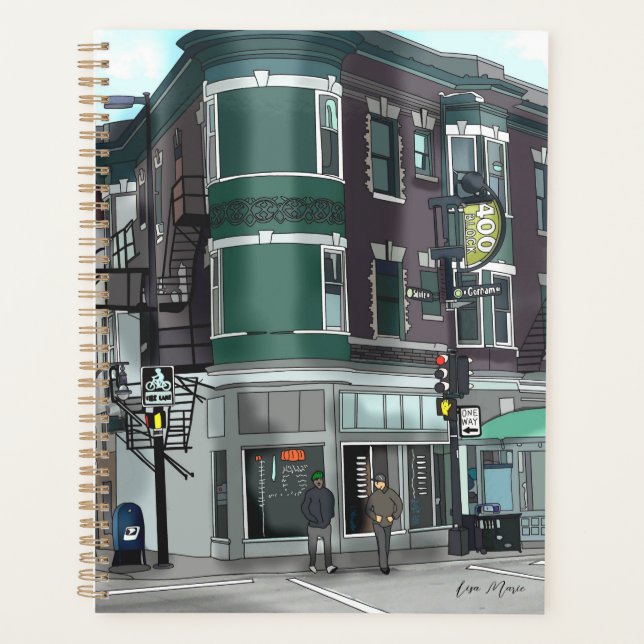 Drawing of Downtown Madison, Wisconsin Planner (Front)