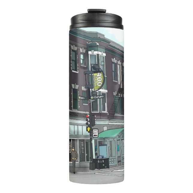 Drawing of Downtown Madison, Wisconsin Thermal Tumbler (Front)