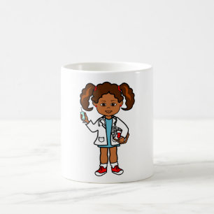 Drawing of Girl Doctor with Needle and Clipboard Coffee Mug