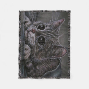 Drawing of Grey Kitten on Blanket
