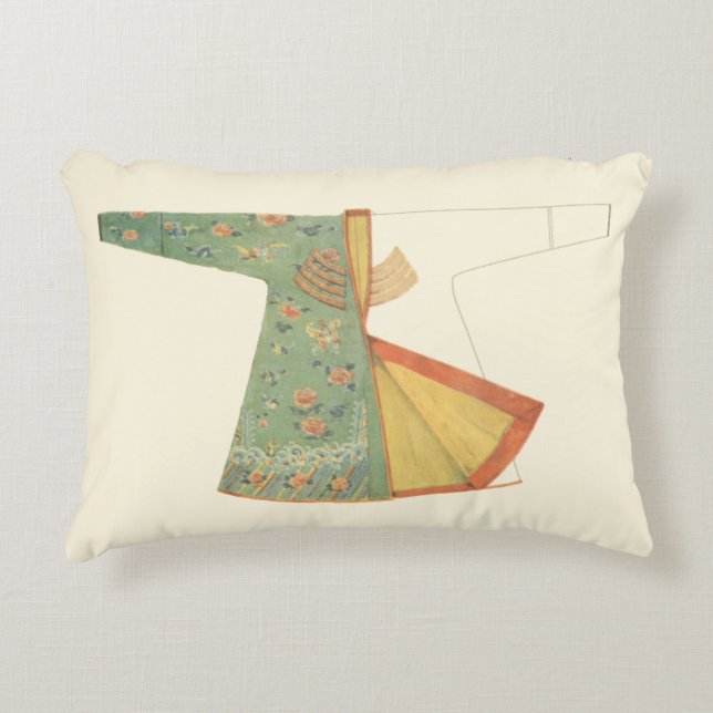 Drawing of Half-Finished Kimono Accent Pillow (Front)