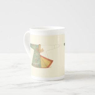 Drawing of Half-Finished Kimono Bone China Mug