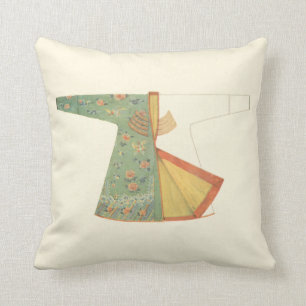 Drawing of Half-Finished Kimono Throw Pillow