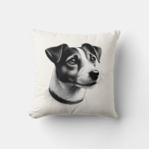 Drawing of Jack Russell Terrier Throw Pillow