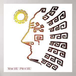 Drawing of Machu_Picchu Silhouette Poster