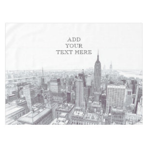Drawing of New York City Landscape Custom Tablecloth