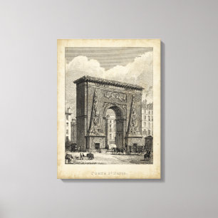 Drawing of Porte Saint-Denis Monument Canvas Print