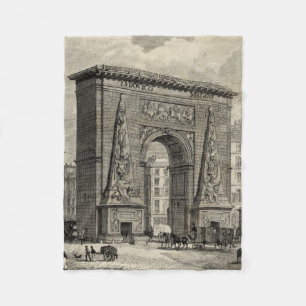 Drawing of Porte Saint-Denis Monument Fleece Blanket