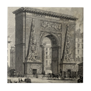 Drawing of Porte Saint-Denis Monument Tile