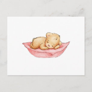 Drawing of Sleeping Teddy Bear Postcard