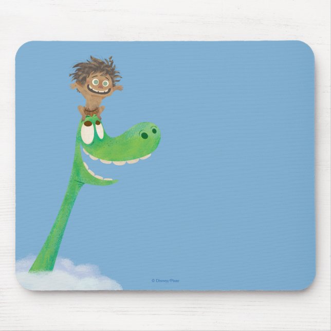 Drawing of Spot And Arlo In Clouds Mouse Pad (Front)