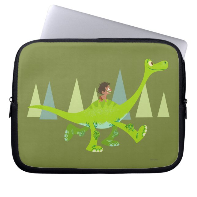 Drawing of Spot Riding Arlo Laptop Sleeve (Front)