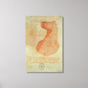 Drawing of the Ironwork Casting Mould Canvas Print