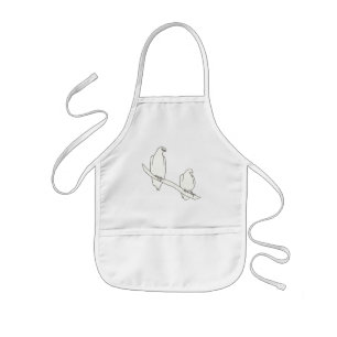 Drawing of Two Eagles on a Branch Aprons