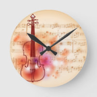 Drawing on watercolor background of violin