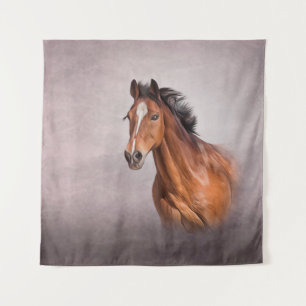 Drawing portrait horse tapestry