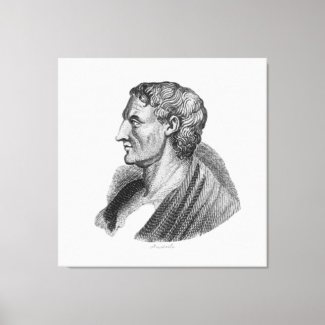 Drawing Portrait of Greek Philosopher Aristotle Canvas Print (Front)