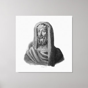 Drawing Portrait of Greek Philosopher Diogenes Canvas Print