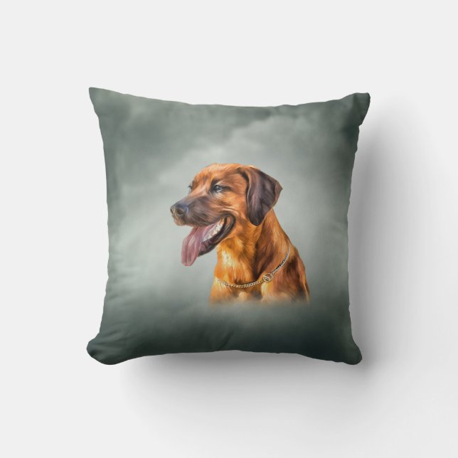 Drawing Rhodesian Ridgeback Throw Pillow (Front)