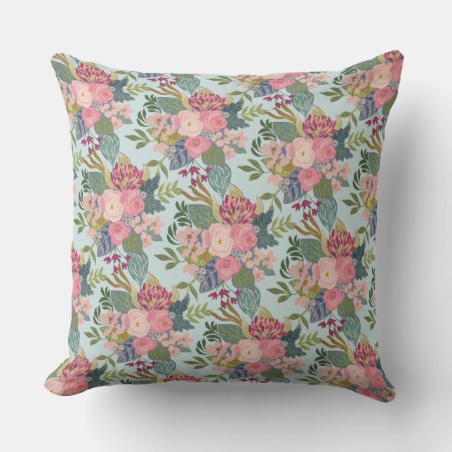 Drawing Room_Light Blue_Small Floral Pillow (Front)