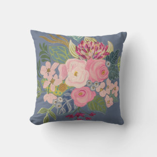 Drawing Room_Periwinkle Blue_Bright Floral Pillow