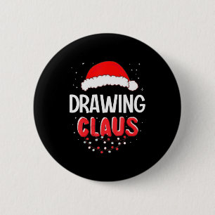Drawing Santa Claus Christmas Matching Costume  2 Inch Round Button