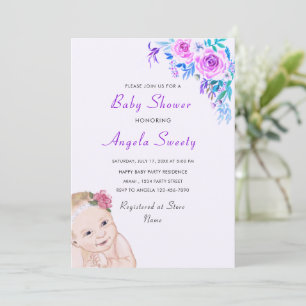 Drawing Sweet Fun Stork Baby Shower Invitation
