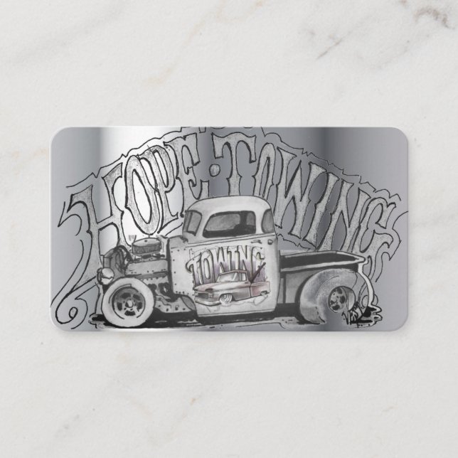 drawing tow truck Auto business card (Front)