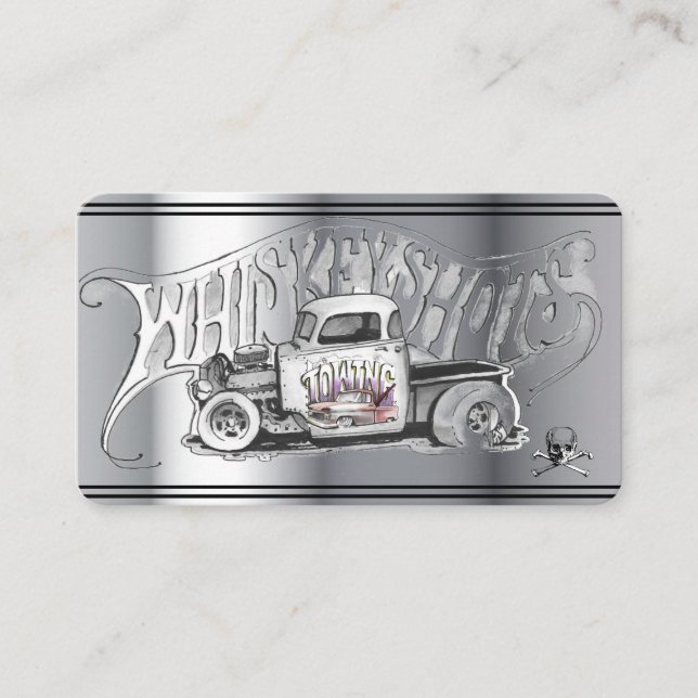  drawing tow truck Auto business card (Front)