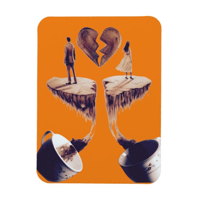 Drawing with coffee coffee drawing  magnet (Vertical)
