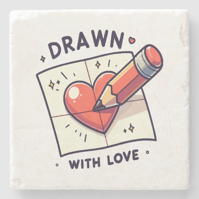 Drawing with love stone coaster (Front)