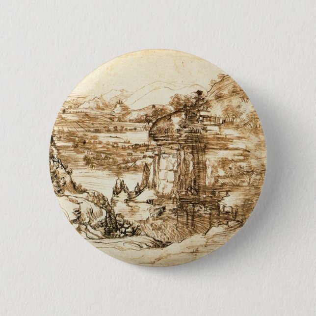 Drawings by Leonardo da Vinci 2 Inch Round Button (Front)