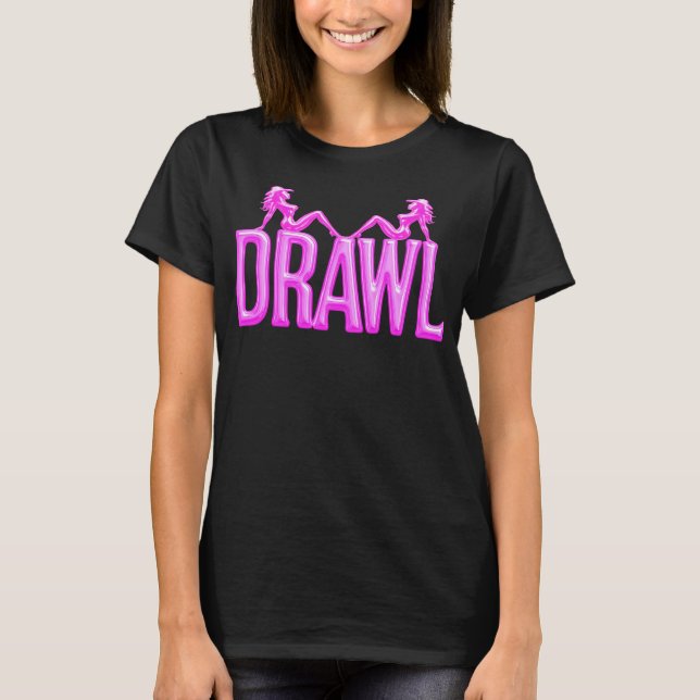 Drawl Mudflaps Womens Dark T-Shirt (Devant)