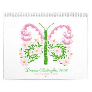 Drawn Butterflies 2026 Calendar