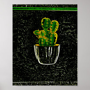 Drawn cactus poster