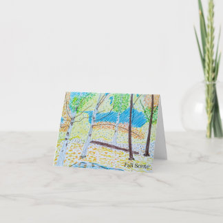 Drawn Fall Scene Card