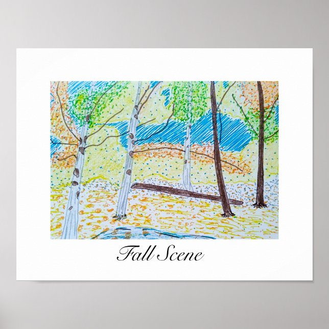 Drawn Fall Scene  Poster (Creator Uploaded)
