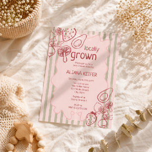 Drawn Locally Grown Farmer's Market Baby Shower  Invitation