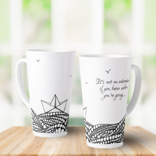 Drawn Paper boat Latte Mug