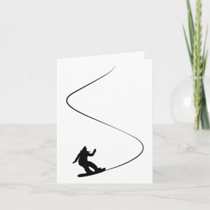 Drawn Simple Snowboard Girl Card