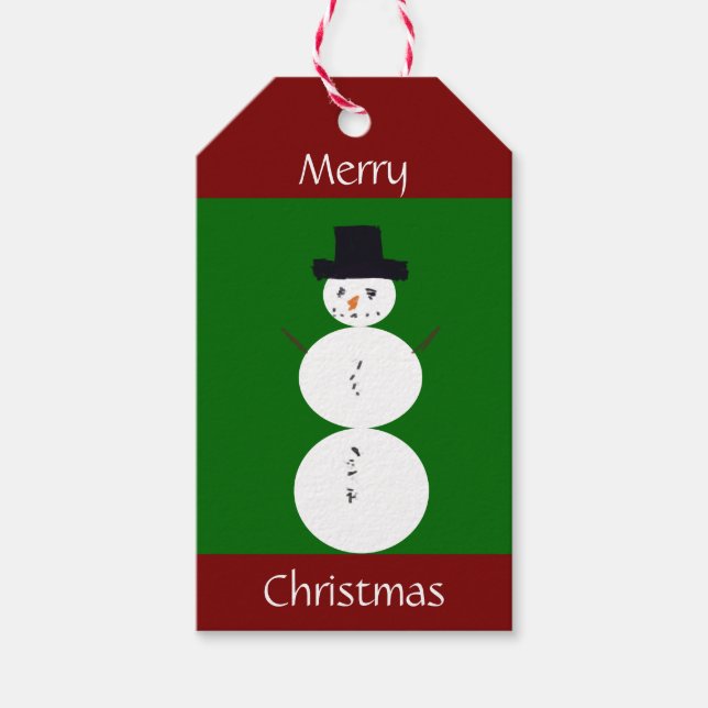 Drawn Snowman Gift Tags (Front)